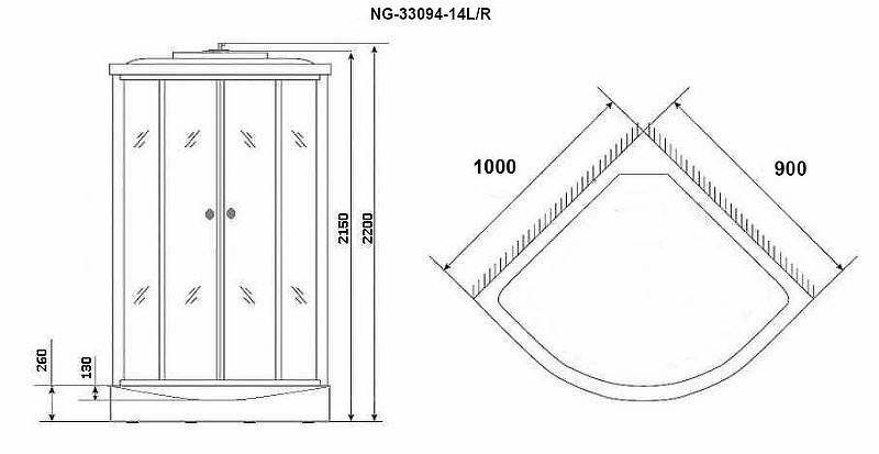 Душевая кабина Niagara Classic 100х90 R NG-33094R