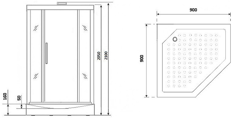 Душевая кабина Niagara Luxe NG-7799GBK 90x90