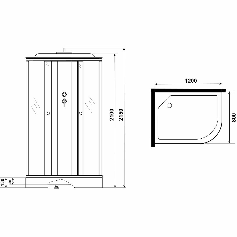 Душевая кабина Niagara Eco 120x80 L E120/80/13L/MT