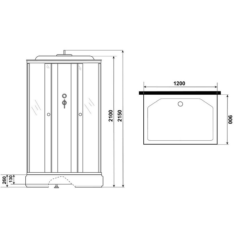 Душевая кабина Niagara Promo 120x90 P120/90/26Q/MT