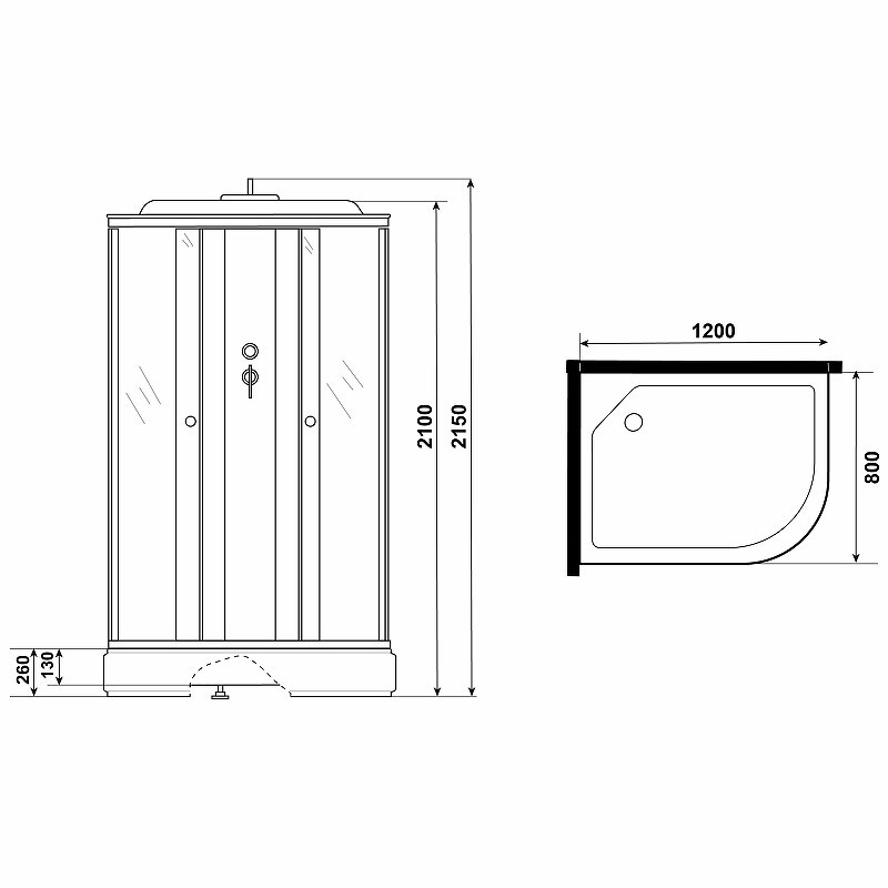 Душевая кабина Niagara Eco 120x80 L E120/80/26L/MT