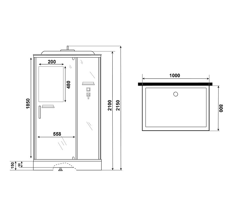 Душевая кабина Niagara Standart 100х80 ST100/80/15Q