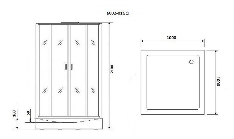 Душевая кабина Niagara Premium 100x100 NG-6002-01GQ