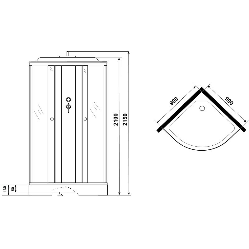 Душевая кабина Niagara Promo 90x90 P90/13/MT