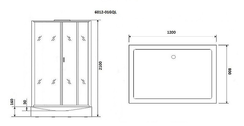 Душевая кабина Niagara Premium 120x80 NG-6012-01GQL