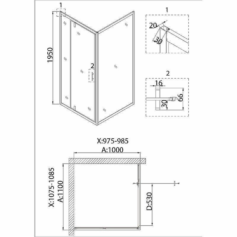 Душевой уголок Niagara Nova 110х100 NG-83-11AB-A100B
