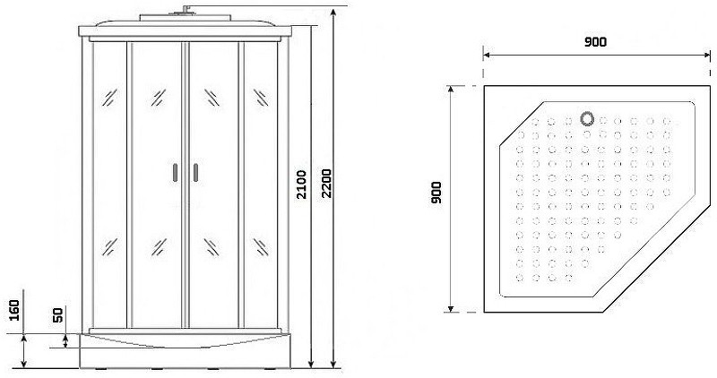 Душевая кабина Niagara Premium 90x90 NG-6901-01D Black