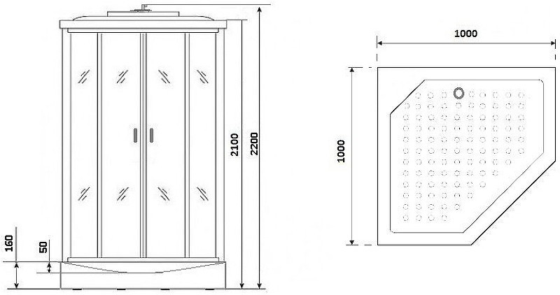 Душевая кабина Niagara Premium 100x100 NG-6902-01D Black