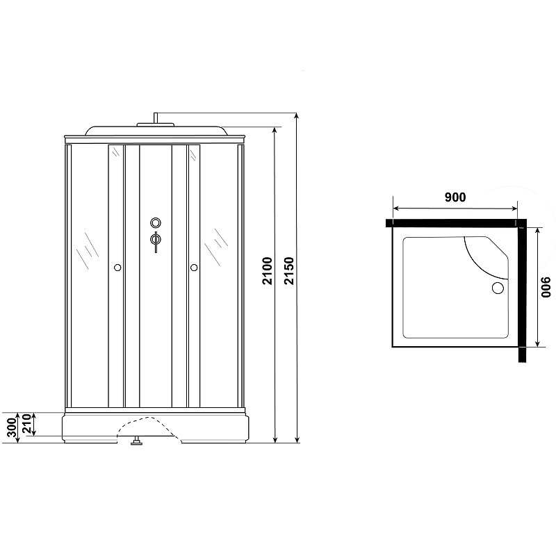 Душевая кабина Niagara Eco 90x90 E90/26Q/TN