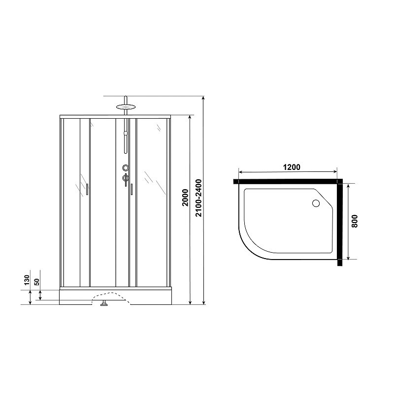 Душевая кабина Niagara Classic 120х80 R NG-3512-14RBKT