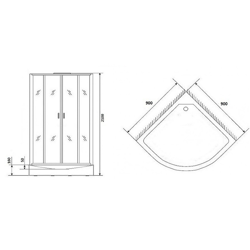 Душевая кабина Niagara Premium 90x90 NG-6901-01G Black