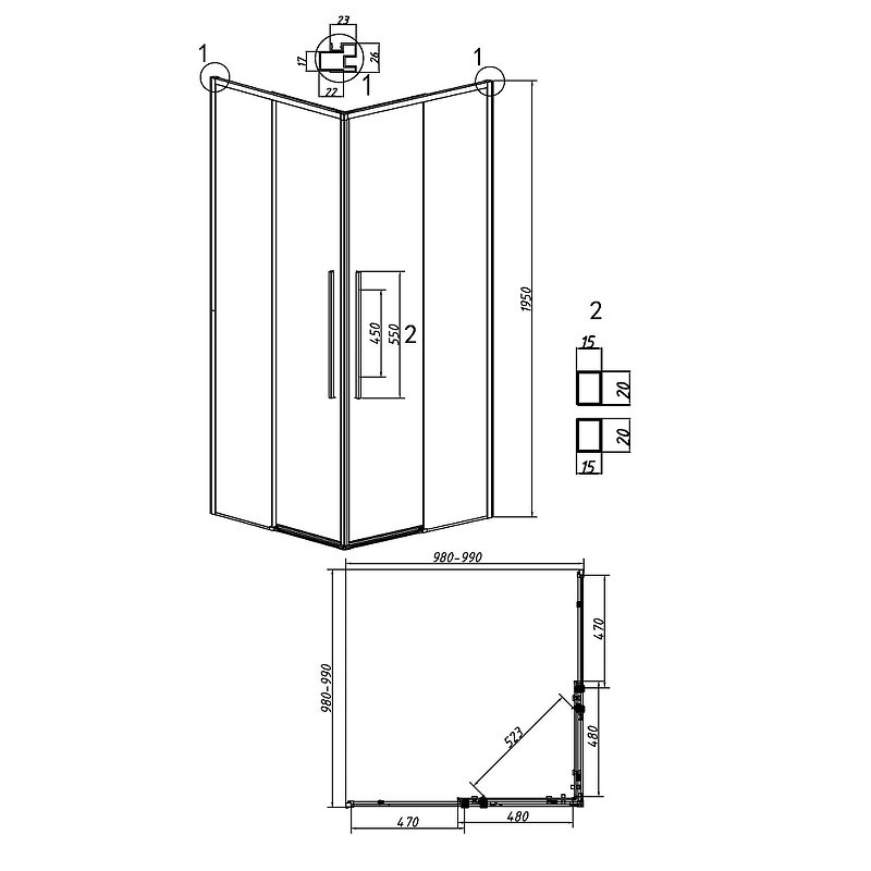 Душевой уголок Grossman Galaxy 100х100 300.K33.01.1010.10.02