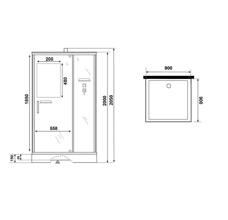 Душевая кабина Niagara Standart 90х90 ST90/15Q/BK
