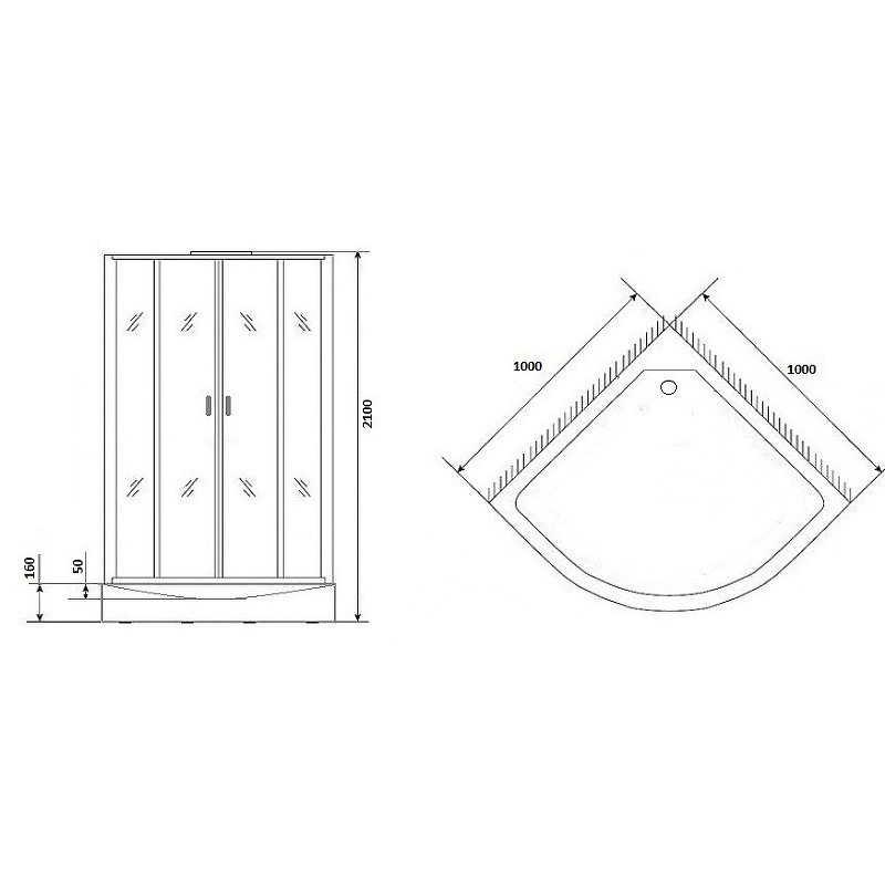 Душевая кабина Niagara Premium 100x100 NG-6902-01G Black