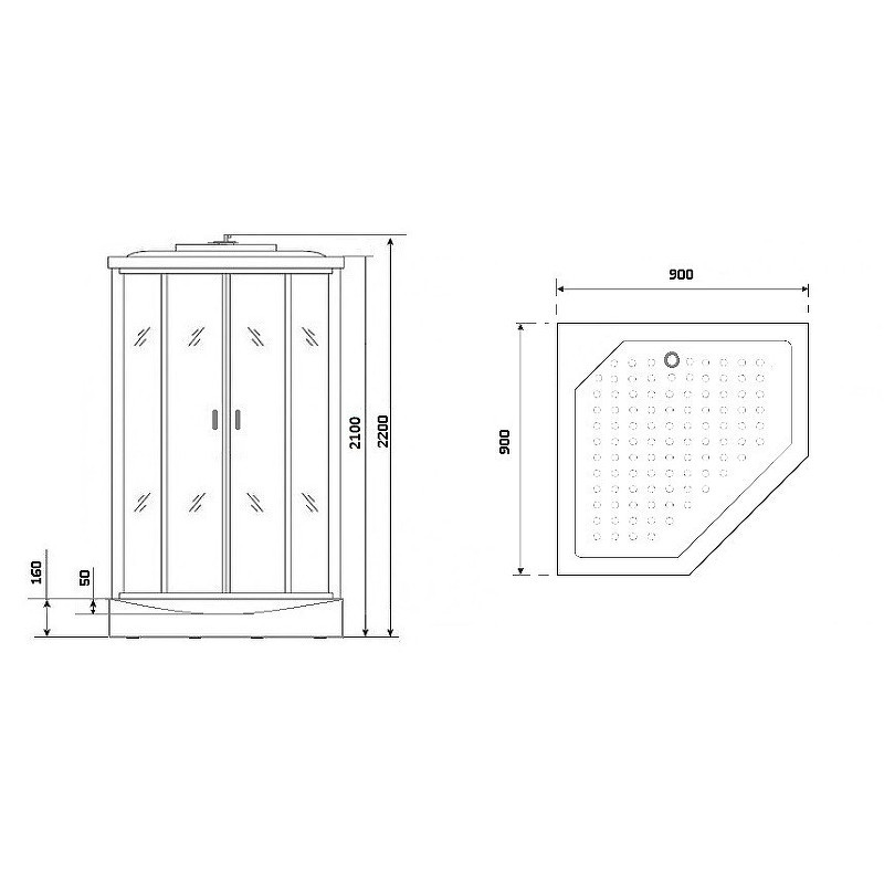 Душевая кабина Niagara Premium 90x90 NG-6901-01GD Black