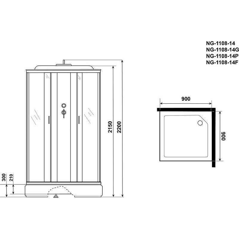 Душевая кабина Niagara Classic 90x90 NG-1108-14P
