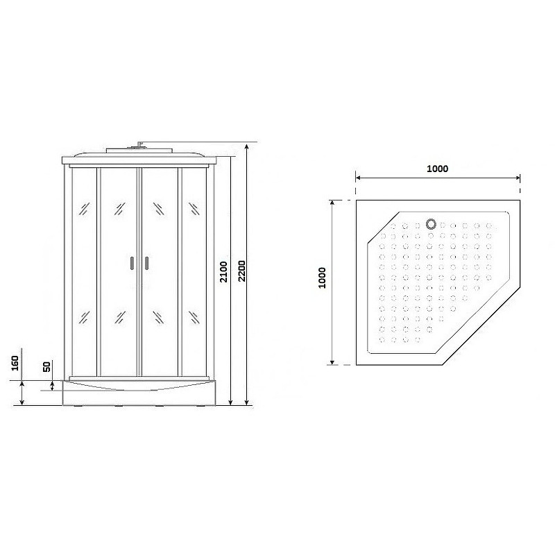 Душевая кабина Niagara Premium 100x100 NG-6902-01GD Black