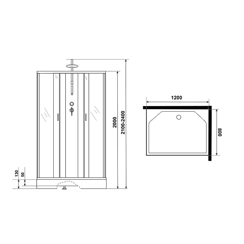 Душевая кабина Niagara Classic 120х80 NG-43285-14QBKT