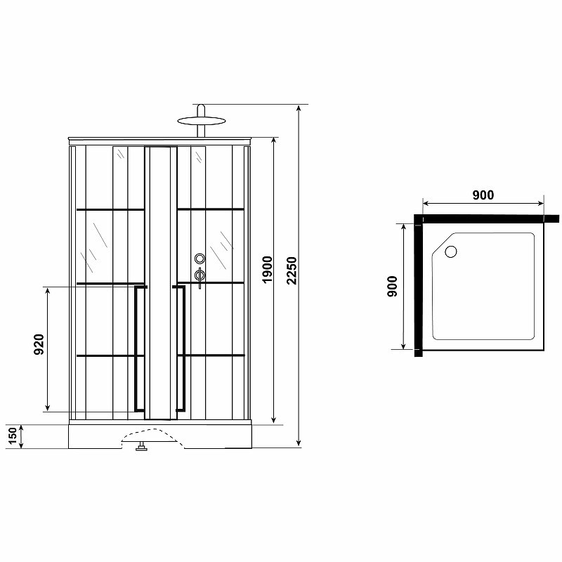 Душевая кабина Niagara Standart 90x90 R ST90/15QR/KL/BKT
