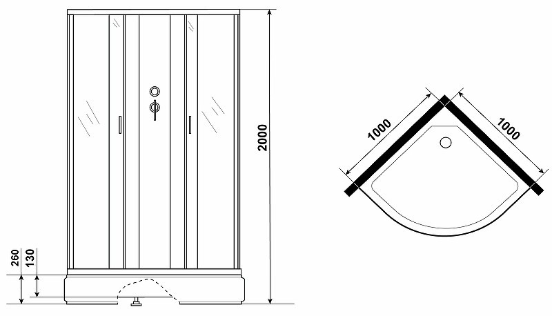 Душевая кабина Niagara Classic 100х100 NG-6702-14BKG