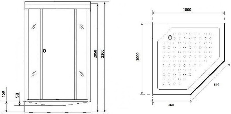 Душевая кабина Niagara Luxe 100x100 NG-7702DG