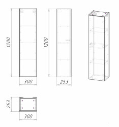 Шкаф пенал Grossman Альба 30 303009 подвесной