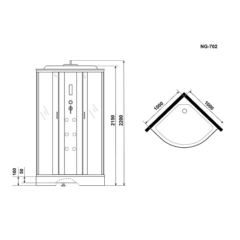 Душевая кабина Niagara Ultra 100x100 NG-702-01